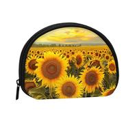 Petit porte-monnaie avec imprimé tournesols de la ferme - Pour un usage quotidien et des cadeaux, Noir , Taille unique, Pochette à monnaie