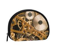 Petit porte-monnaie, bas de Noël imprimé « Merry Christmas » avec fermeture éclair, mini pochette légère pour pièces de monnaie, clés, écouteurs, transport quotidien, Engrenages mécaniques, One Size