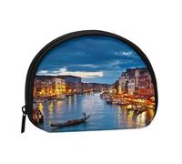 Petit porte-monnaie, beau petit porte-monnaie doré imprimé coucher de soleil avec fermeture éclair, mini pochette légère pour pièces de monnaie, clés, écouteurs, transport quotidien, Beau paysage du