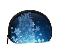 Petit porte-monnaie de Noël bleu avec imprimé flocon de neige pour un usage quotidien et des cadeaux, Noir , Taille unique, Pochette à monnaie