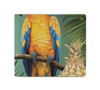 Petit porte-monnaie d'été élégant et portable avec imprimé perroquet, ananas et oiseau, parfait pour les sacs à dos, les sacs à bandoulière, les poches, etc.
