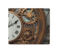 Petit porte-monnaie élégant et portable avec motif horloge steampunk rouillée, parfait pour les sacs à dos, les sacs à bandoulière, les poches, etc.