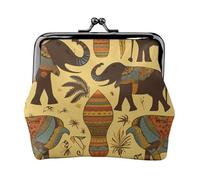 Petit porte-monnaie éléphant d'Afrique pour femme, petit porte-monnaie en cuir synthétique avec serrure à baiser, porte-monnaie, porte-cartes, mini poche à monnaie pour voyage, fête
