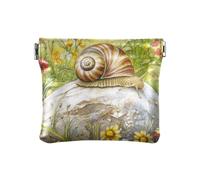 Petit porte-monnaie en cuir avec escargot se déplaçant lentement sur la pierre pour femme - Mini porte-carte pratique - Portefeuille pour homme et femme - Voyage monedero Pequeno para Mujer