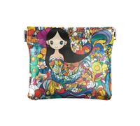 Petit porte-monnaie en cuir avec motif de tarot en forme d'ange pour filles et femmes, Sirène colorée florale, 1 size, Moderne