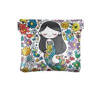 Petit porte-monnaie en cuir avec motif de tarot en forme d'ange pour filles et femmes, Tableau de fleurs sirène, 1 size, Moderne