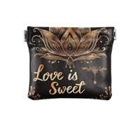 Petit porte-monnaie en cuir de style marocain bohème Love Is Sweet Bronze pour femmes, garçons et filles