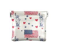 Petit porte-monnaie en cuir imperméable avec inscription « Goddess of Liberty Love 4th of July Independence » pour femme, Déesse de la Liberté Love 4th Of July Independence Cartoon, 1 size, Impression