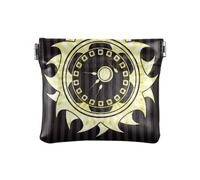 Petit porte-monnaie en cuir imperméable pour femme, sac à main pour homme et femme, badge doré brillant, badge doré brillant, taille unique, moderne/ajusté, Badge doré brillant, 1 size,