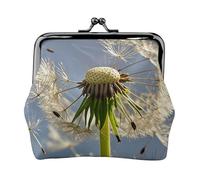 Petit porte-monnaie en cuir motif pissenlit pour femme, porte-monnaie mignon avec serrure à baiser, mini porte-monnaie porte-monnaie porte-monnaie porte-monnaie porte-monnaie porte-clés