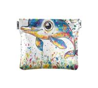 Petit porte-monnaie en cuir pour femme avec inscription Merry Christmas Funny Blue Dolphin Fashion - Porte-monnaie unique - Organisateur de cartes pour femme