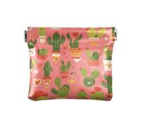 Petit porte-monnaie en cuir pour femme Cactus Art français Saint-Valentin dessin animé Mini porte-monnaie portable pour femme, Cactus French Art Valentine's Cartoon, 1 size, Impression artistique