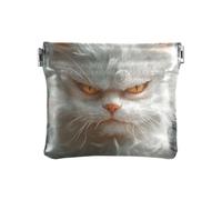 Petit porte-monnaie en cuir pour femme - Motif chats angora turcs - Pour femme - Taille unique, Cartoon Funny Turkish Angora Cats Anger, 1 size, Impression artistique
