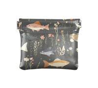 Petit porte-monnaie en cuir pour femme Motif poisson mignon, Cartoon Sweet Fish Neutral, 1 size, Impression artistique