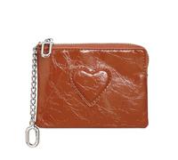Petit porte-monnaie en cuir PU élégant en forme de cœur avec plusieurs emplacements pour cartes et fermetures éclair pratiques, portefeuille pour un usage quotidien Heart Pu Leather Coin Purse