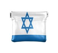 Petit porte-monnaie en cuir synthétique avec drapeau israélien d'Israël - Pratique - Pochette de maquillage - Sac à main pour filles et femmes