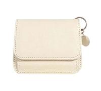 Petit porte-monnaie en cuir synthétique fait à la main pour cartes de crédit, billets pliés, beige, Refer to description, Unisexe