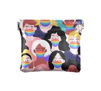 Petit porte-monnaie en cuir synthétique pour homme et femme, motif sans couture, différentes identités de personnes, multicolore, taille unique, moderne/ajusté, Multicolore., 1 size, Moderne/ajusté.