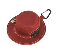 Petit porte-monnaie en cuir véritable avec fermeture éclair en forme de chapeau de vache pour homme et femme, Rouge, Taille unique