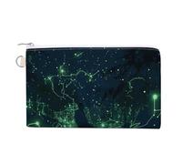 Petit porte-monnaie en toile amérindien pour femme - Portefeuille fin avec fermeture éclair - Porte-clés mignon - Petite pochette à fermeture éclair, Brille dans le noir., Taille unique, Motif :