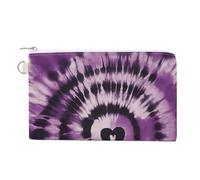 Petit porte-monnaie en toile violet lavande pour femme avec fermeture éclair porte-clés mignon petite pochette à fermeture éclair, Teinture violette, Taille unique, Motif :