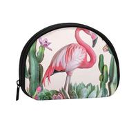Petit porte-monnaie flamant rose avec imprimé plantes succulentes - Mini porte-monnaie - Poche à monnaie pour un usage quotidien et cadeaux, Noir , Taille unique, Pochette à monnaie