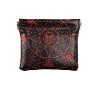 Petit porte-monnaie gothique en cuir rouge noir Halloween tarot astrologie femme petit porte-monnaie portefeuille mignon porte-cartes pour femme fille