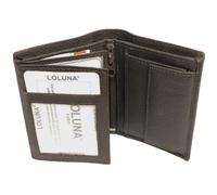 LOLUNA® Mini Portefeuille Format Carte Credit Cuir Vachette Souple 3 Volets pour Placer 10 Cartes - permis - identité - Billet - Monnaie - Idée Cadeau pour Homme et Femme - Marron