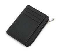 Petit Porte Monnaie Homme Femme Très Plat, Mini Portefeuille en PU Cuir Porte Billets Pièces à Fermeture Eclair pour 6 Cartes Style Minimaliste pour Contenir Carte Bancaires Carte de Crédit