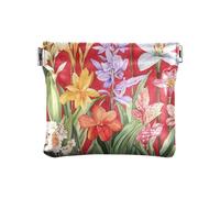 Petit porte-monnaie imperméable en cuir synthétique avec motif papillon et fleurs pour filles et femmes, Florals Lily Canna Rouge, 1 size, Moderne