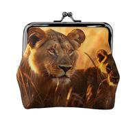 Petit porte-monnaie imprimé animaux africains 2 pour homme et femme, noir, One Size, Vintage
