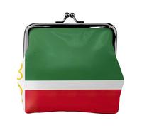 Petit porte-monnaie imprimé drapeau de la République tchétchène avec verrou pour pièces de monnaie pour femme, porte-monnaie pour cartes de crédit