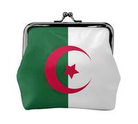 Petit porte-monnaie imprimé drapeau de l'Algérie avec verrou pour pièces de monnaie pour femme, porte-monnaie pour cartes de crédit