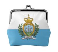 Petit porte-monnaie imprimé drapeau de Saint-Marin avec verrou pour pièces de monnaie pour femme, porte-monnaie pour cartes de crédit