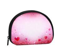 Petit porte-monnaie imprimé monde sous-marin, portefeuille semi-circulaire avec fermeture éclair, mini pochette portable pour enfants pour femmes et hommes, Cœur rouge, One Size, Demi-cercle