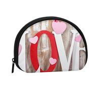 Petit porte-monnaie imprimé monde sous-marin, portefeuille semi-circulaire avec fermeture éclair, mini pochette portable pour enfants pour femmes et hommes, Wood Love, One Size, Demi-cercle