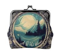 Petit porte-monnaie imprimé « Not All Who Wander Are Lost » avec verrou pour femme - Porte-monnaie pour pièces de monnaie - Portefeuille pour cartes de crédit