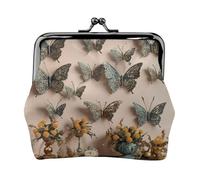 Petit porte-monnaie imprimé papillon décor 02 pour femme avec verrou de baiser, porte-monnaie pour pièces de monnaie, portefeuille pour cartes de crédit