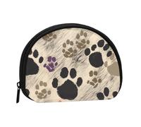 Petit porte-monnaie imprimé pattes de chien avec 2 imprimés - Mini porte-monnaie - Poche à monnaie pour un usage quotidien et cadeaux, Noir , Taille unique, Pochette à monnaie