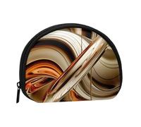 Petit porte-monnaie, imprimé tie-dye abstrait, petit porte-monnaie avec fermeture éclair, mini pochette légère pour pièces de monnaie, clés, écouteurs, transport quotidien, Abstrait Orange Lignes