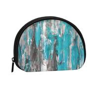 Petit porte-monnaie, imprimé tie-dye abstrait, petit porte-monnaie avec fermeture éclair, mini pochette légère pour pièces de monnaie, clés, écouteurs, transport quotidien, Abstrait Gris Bleu, One