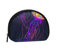 Petit porte-monnaie, imprimé tie-dye abstrait, petit porte-monnaie avec fermeture éclair, mini pochette légère pour pièces de monnaie, clés, écouteurs, transport quotidien, Méduse colorée abstraite