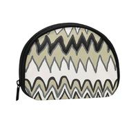 Petit porte-monnaie léger avec fermeture éclair pour pièces de monnaie, clés, écouteurs - Motif papillon bleu, Noir, blanc, marron clair, zigzag, One Size, Pochette à monnaie
