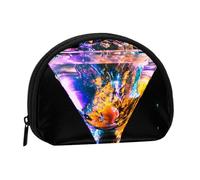 Petit porte-monnaie léger avec fermeture éclair pour pièces de monnaie, clés, écouteurs, transport quotidien, Un verre de cocktail, One Size, Pochette à monnaie