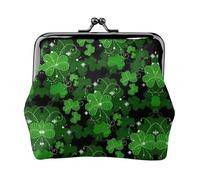Petit porte-monnaie léger avec impression de feuilles de la Saint-Patrick pour les visites touristiques et les courses, Noir , Taille unique, Pochette à monnaie