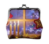 Petit porte-monnaie léger avec impression d'images Merry Christmas pour les visites touristiques et les courses, Noir , Taille unique, Pochette à monnaie