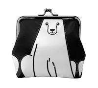 Petit porte-monnaie léger avec imprimé ours polaire pour les visites touristiques et les courses, Noir , Taille unique, Pochette à monnaie