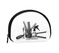 Petit porte-monnaie léger en bois imprimé baseball avec fermeture éclair pour pièces de monnaie, clés, écouteurs, Outils de coiffure pour salon de coiffure, One Size, Pochette à monnaie