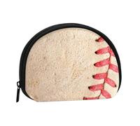 Petit porte-monnaie léger en bois imprimé baseball avec fermeture éclair pour pièces de monnaie, clés, écouteurs, Baseball Lace Close Up, One Size, Pochette à monnaie