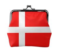Petit porte-monnaie léger imprimé drapeau danois du Danemark pour les visites touristiques et les courses, Noir , Taille unique, Pochette à monnaie